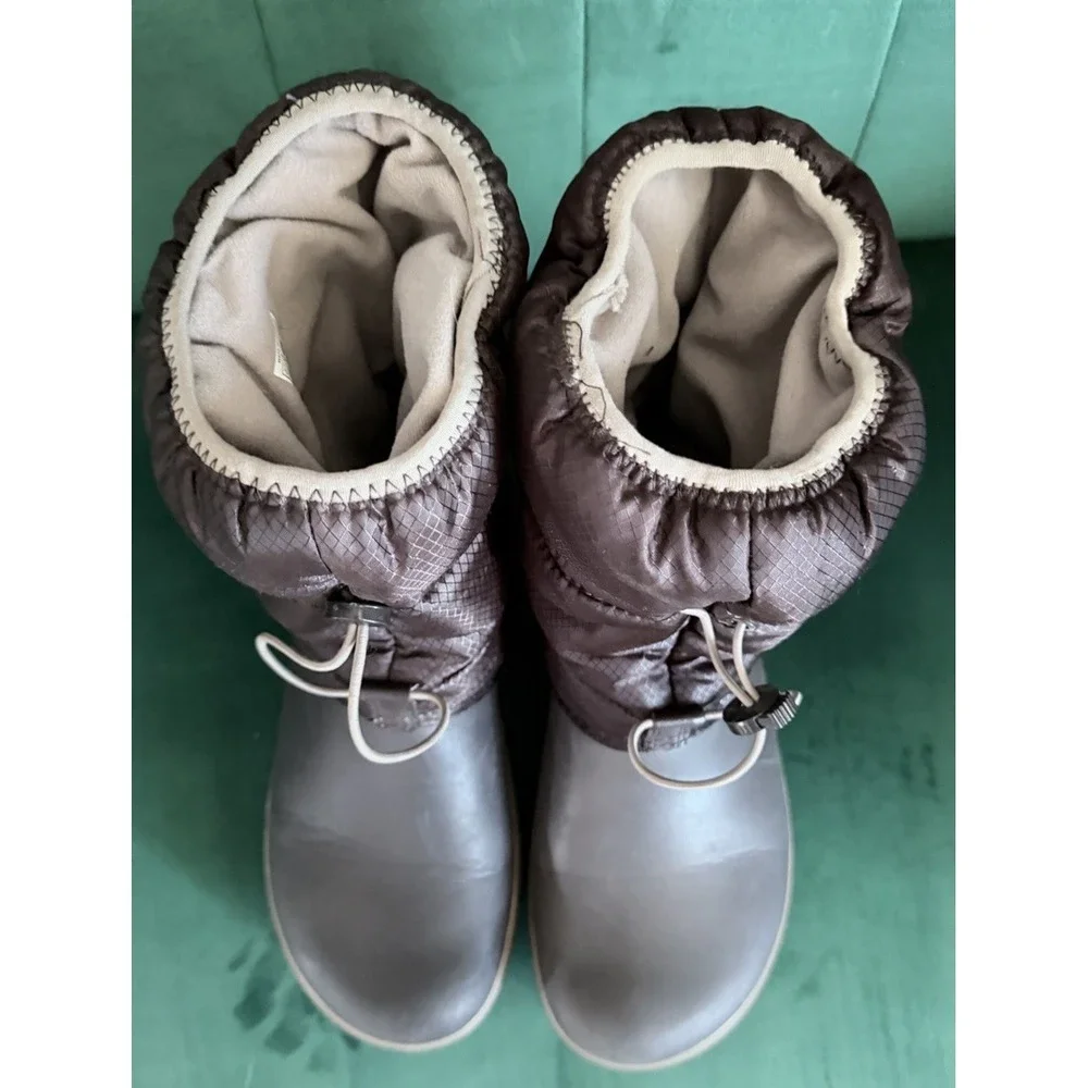 Crocs Winter Puff Boot Womens Size 11 Brown Good Quilted Insulated Snow Boots‎